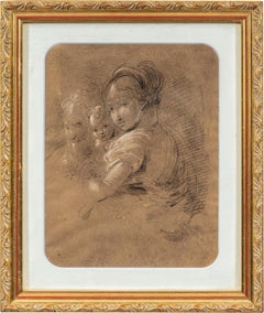 Giuseppe Bernardino Bison (Venice) - Early 19th century drawing - Holy Family