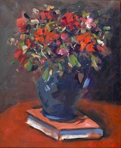 Still Life with Vase of Flowers -  Oil Paint by Giuseppe Bertolini - 1970