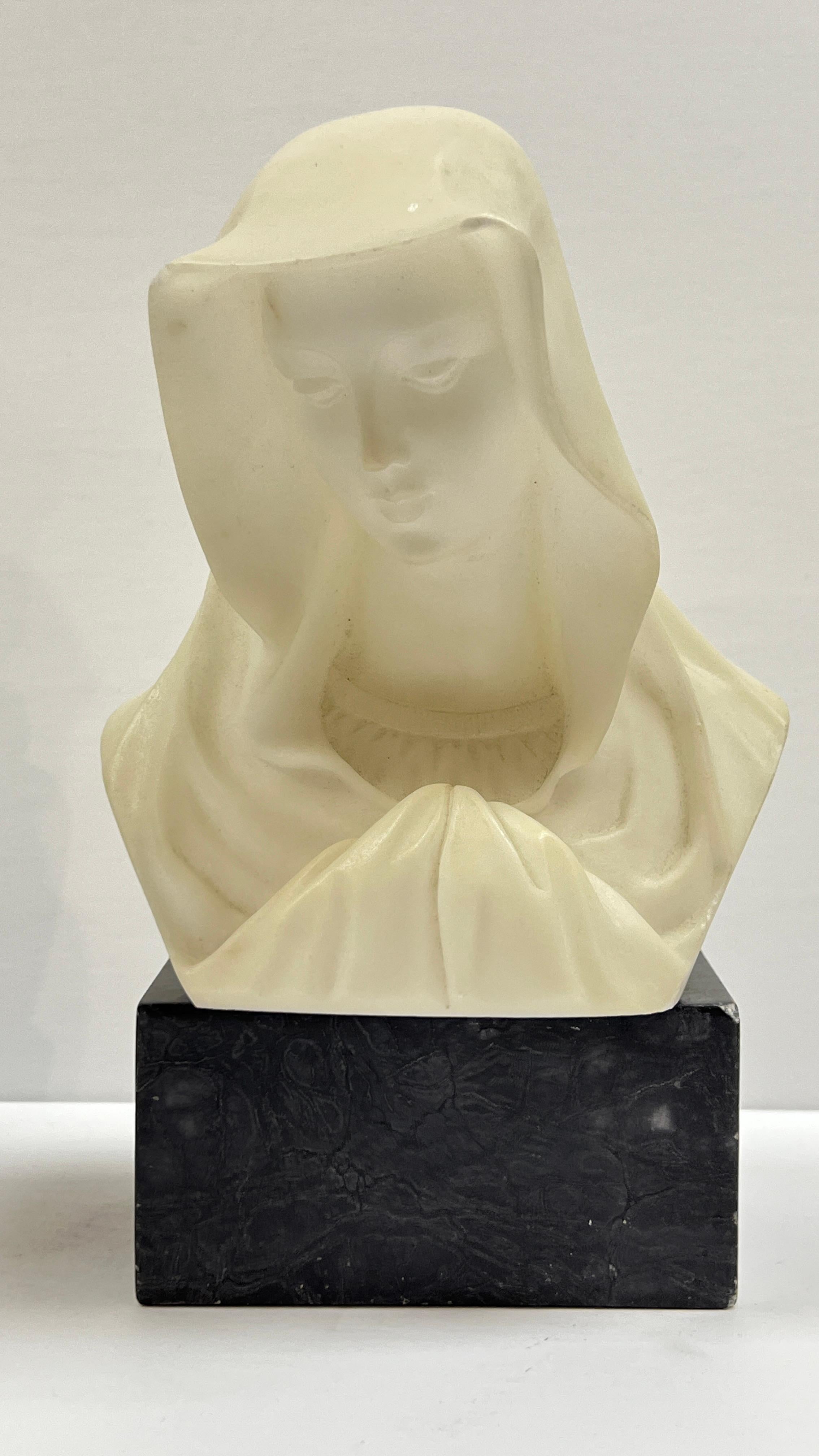 Giuseppe Bessi Marble Busts of Jesus and Mary 4