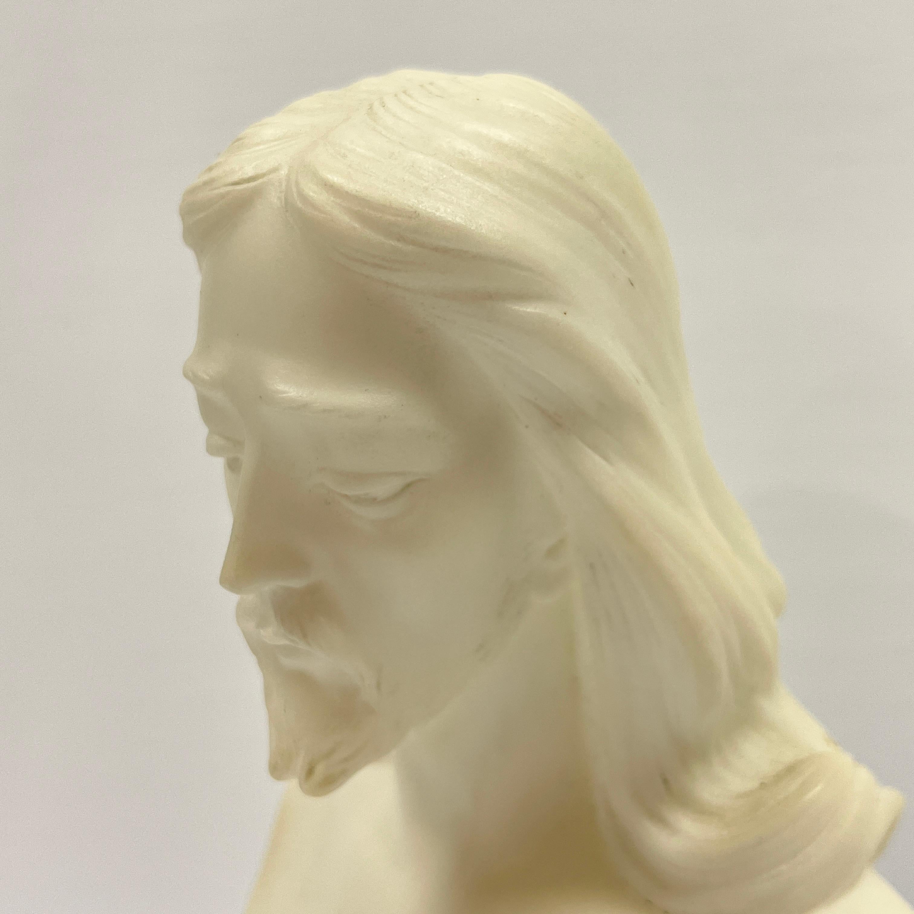 19th Century Giuseppe Bessi Marble Busts of Jesus and Mary
