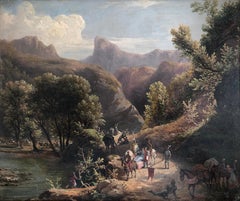 Romantic Landscape with Battle Scene