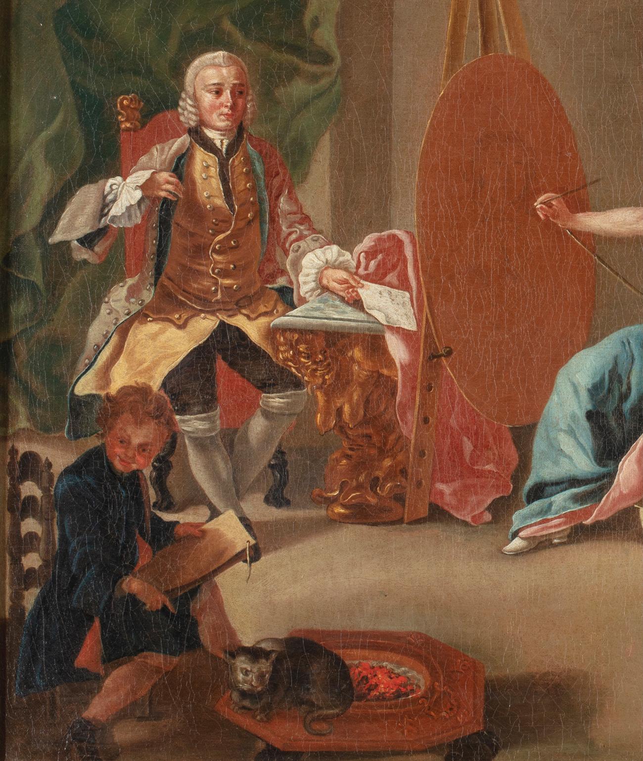 18. Jahrhundert von Giuseppe Bonito Das Atelier des Malers oder die Allegorie der Malerei im Angebot 3