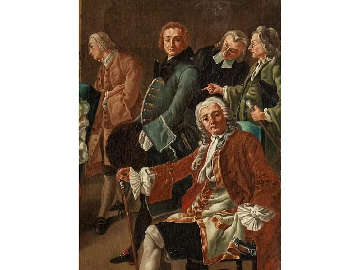 18th Century by Giuseppe Bonito The Painter's Studio or Allegory of Painting For Sale 5