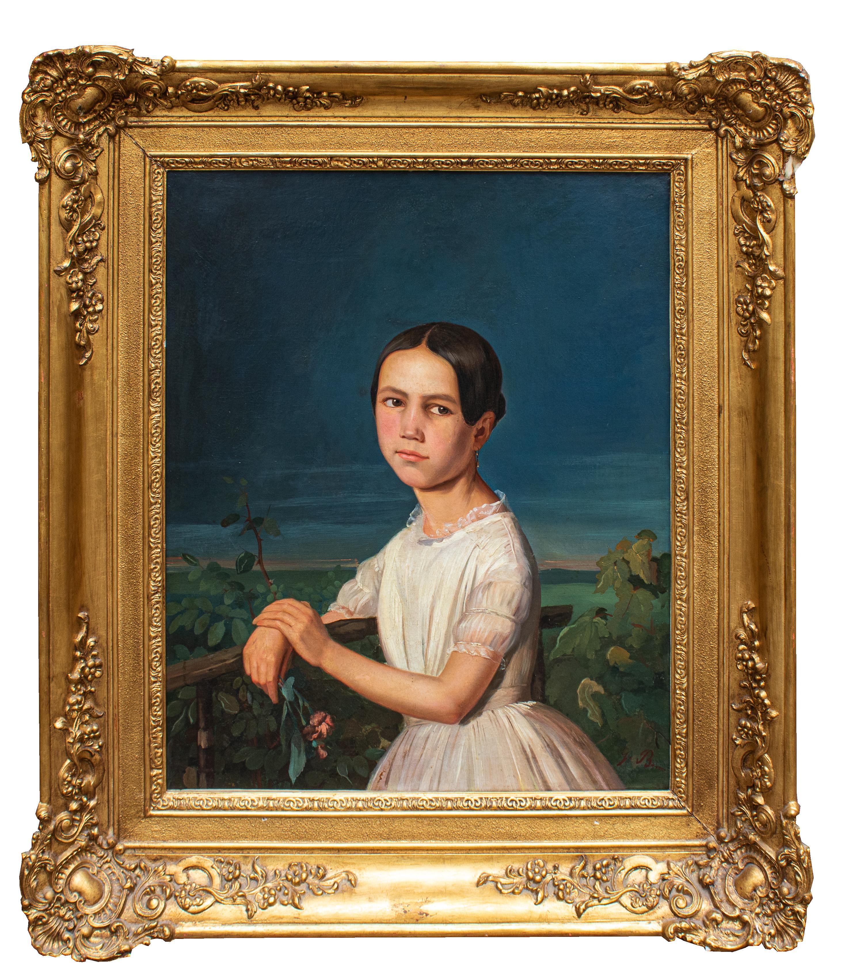 Giuseppe BOSSI Portrait Painting – Giuseppe Bossi (Busto Arsizio 1777- Milano 1815),  Ritratto di giovane fanciulla