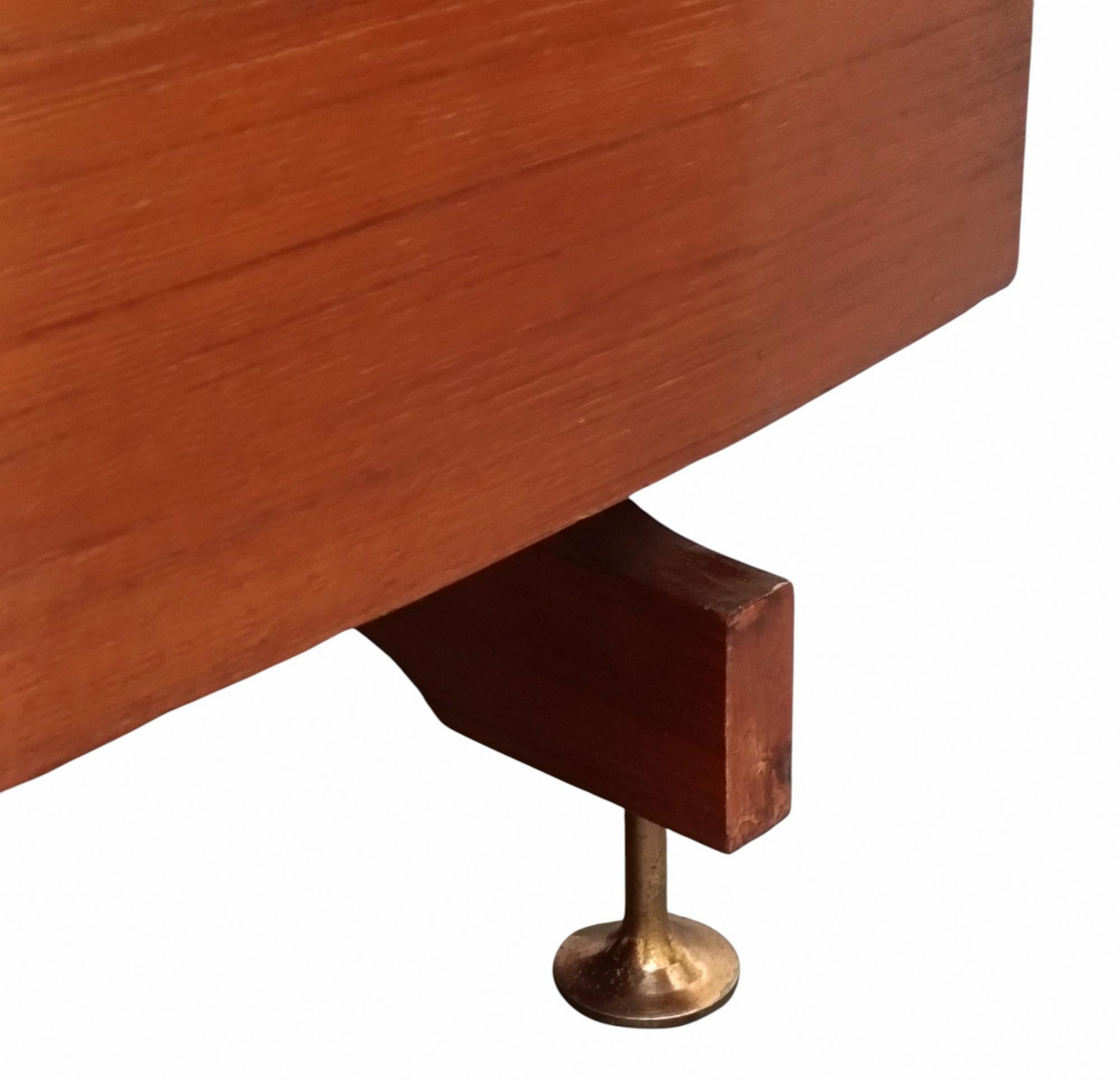 Brass Giuseppe Brusadelli per GBL Cassettiera in Teak, Italia 1960s For Sale