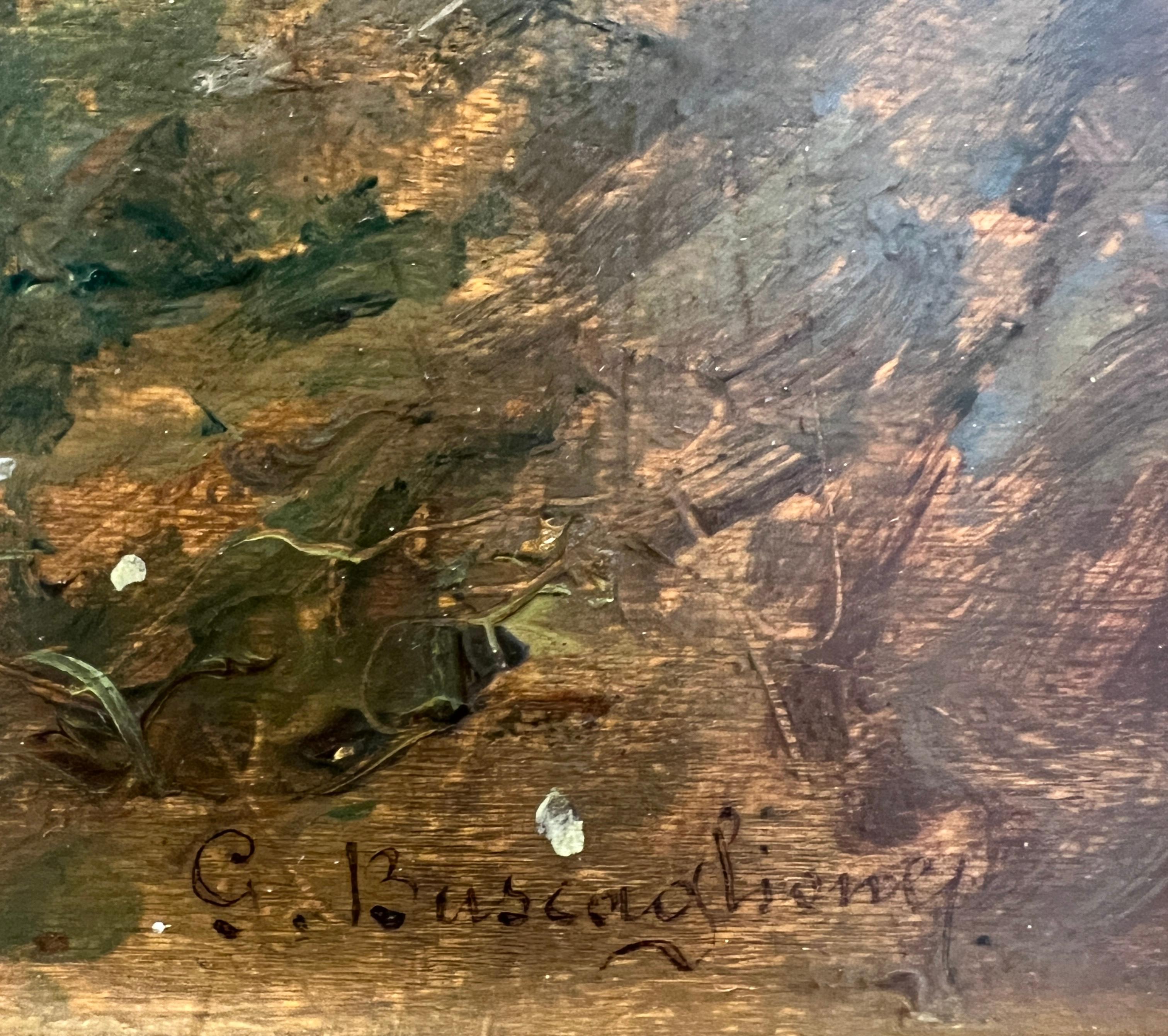 Il paesaggio del Piemonte - Landscape Painting Nero di Giuseppe Buscaglione