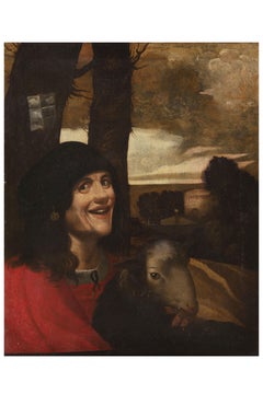 Giuseppe Caletti, „Der Hof Jester aus Dosso Dossi“, Öl auf Leinwand, 17. Jahrhundert