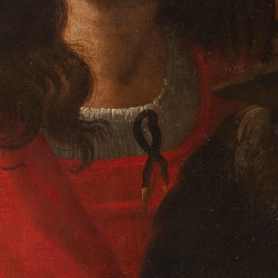 Giuseppe Caletti, „Der Hof Jester aus Dosso Dossi“, Öl auf Leinwand, 17. Jahrhundert im Angebot 1