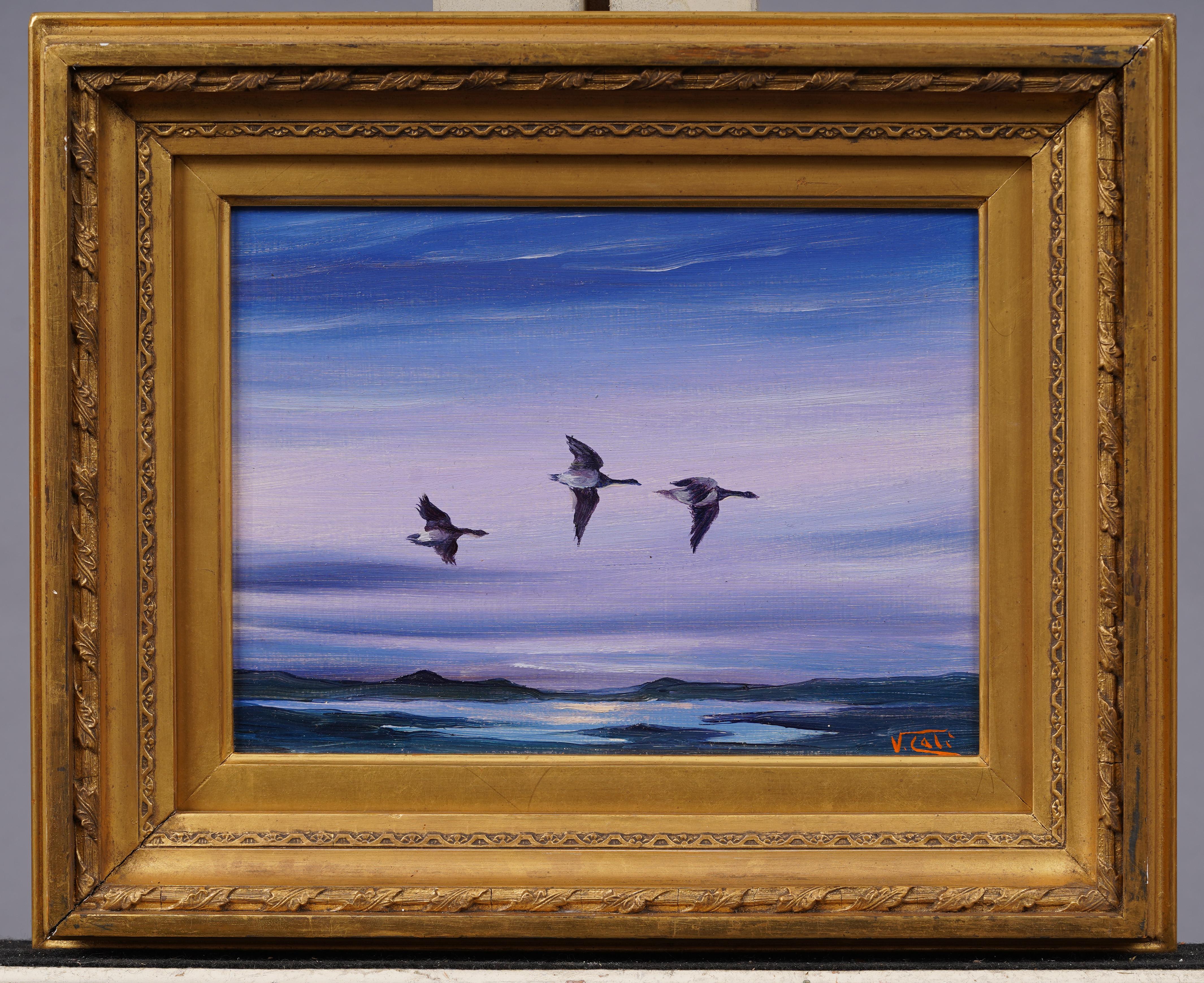 Antique Maltese impressionist beach scene oil painting by Giuseppe Cali (1846 - 1930). Oil on board. Signed. Framed. Measuring 10 by 12 inches overall and 6 by 8 painting alone.