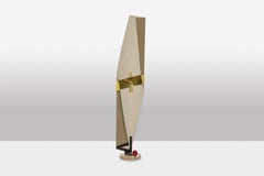 Giuseppe Calonaci, Floor lamp in smoked folded plexiglass. 1970s