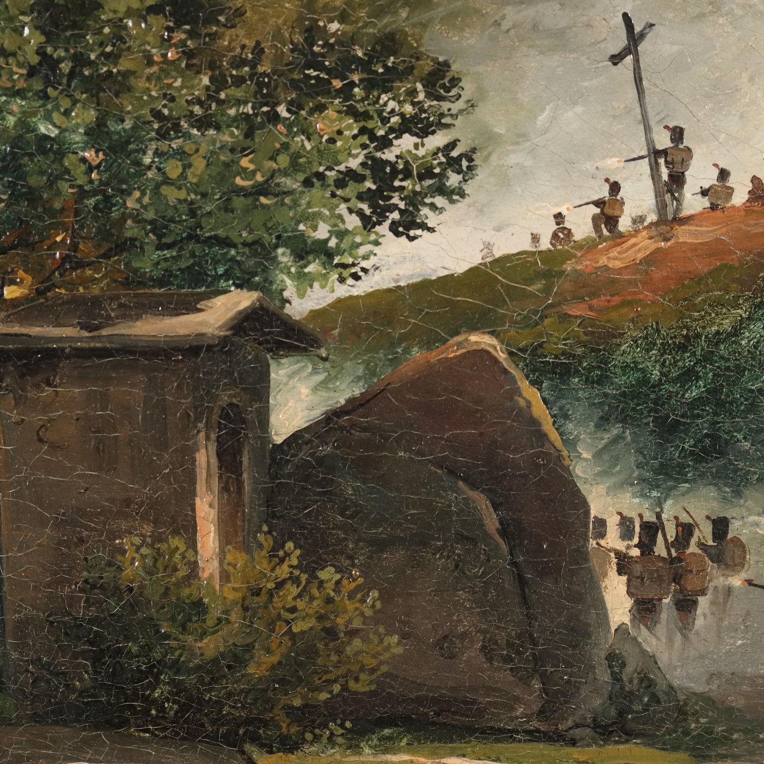 Oil on Canvas. Accompanied by expertise from Professor Fernando Mazzocca.
The painting belongs to  a series of works by Veronese painter Giuseppe Canella set in Spain, following the artist's stay in that country between 1820 and 1823, which led him