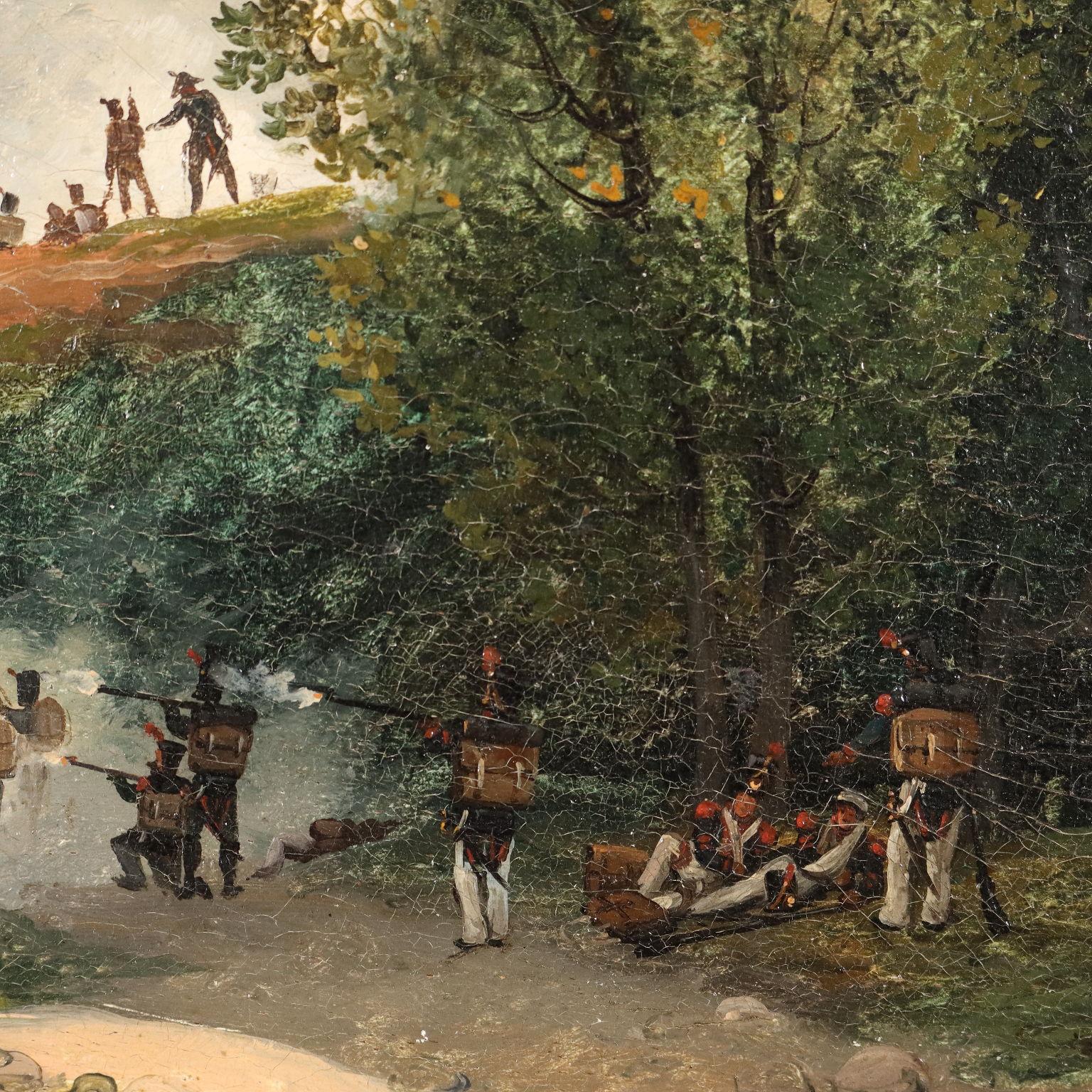 Clash between Military and Guerrillas in Spain 1840ca. For Sale 1