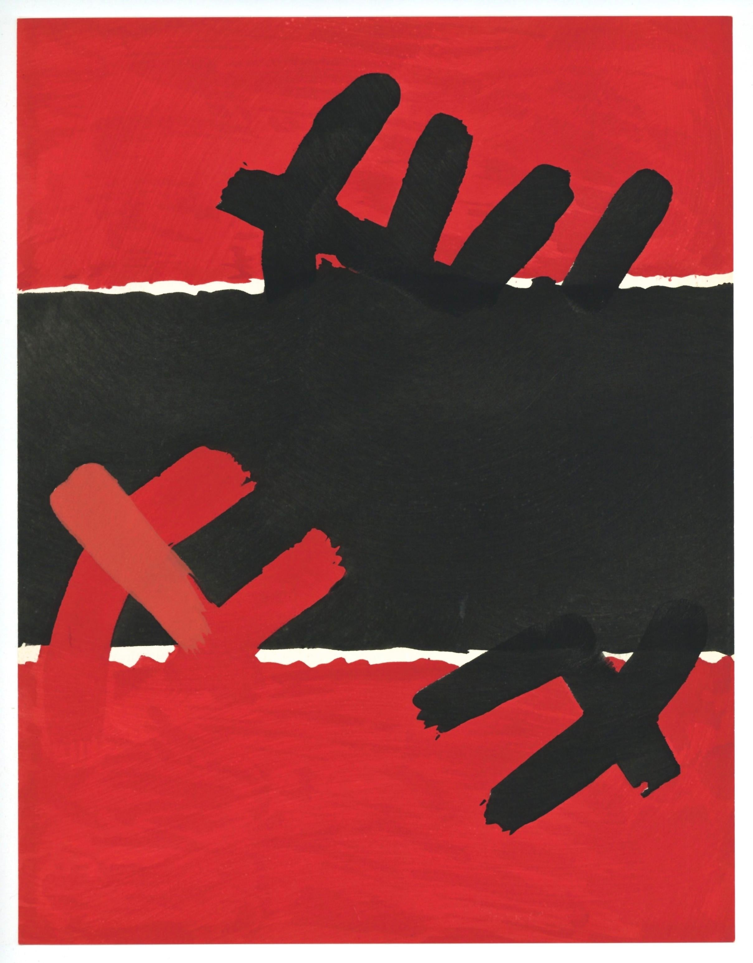 Capogrossi, Surface Rouge et Noire, XXe Siècle (after) For Sale 1