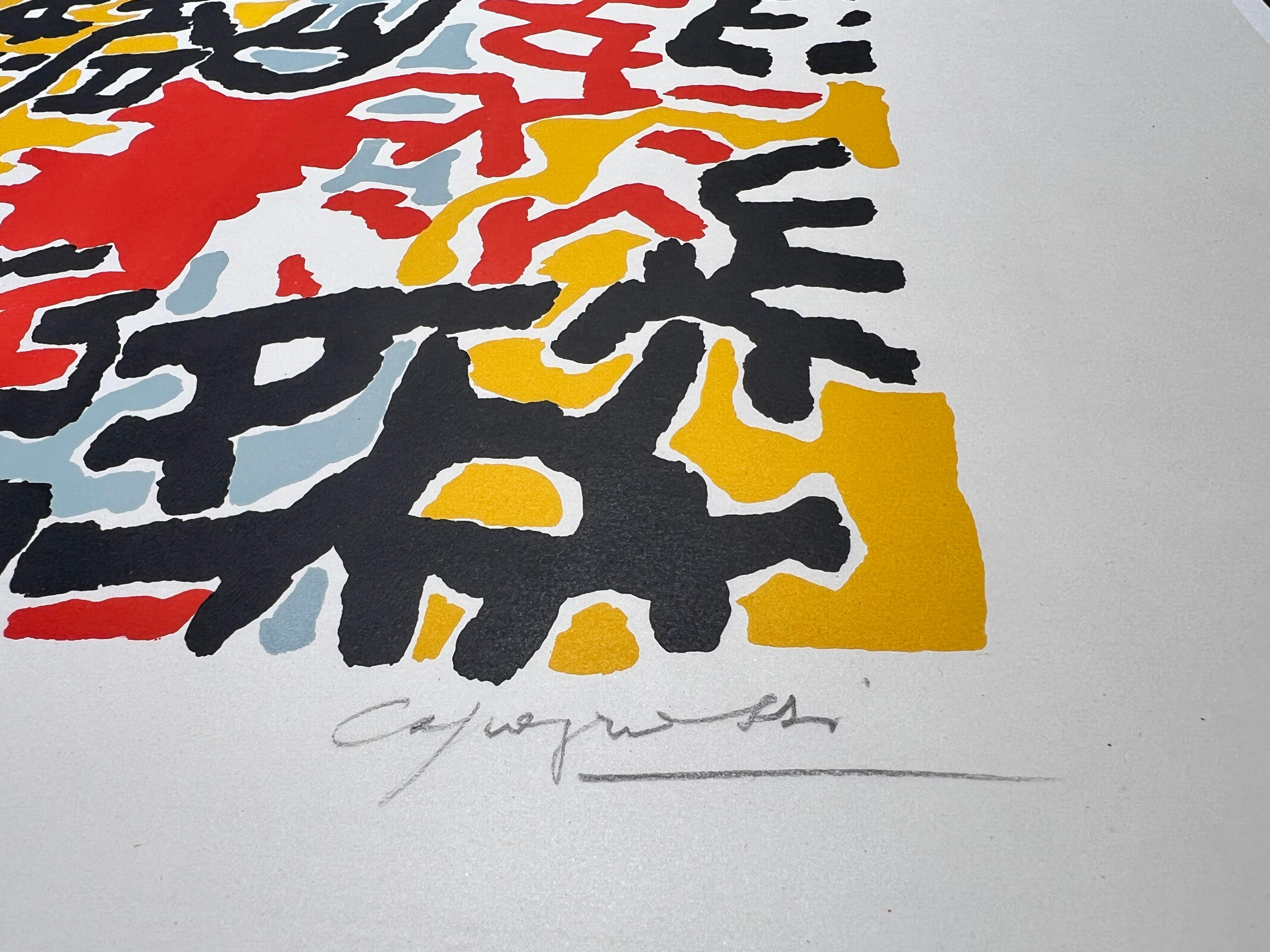Giuseppe Capogrossi (1900-1972) - Coloured lithograph on paper - 1952 For Sale 1