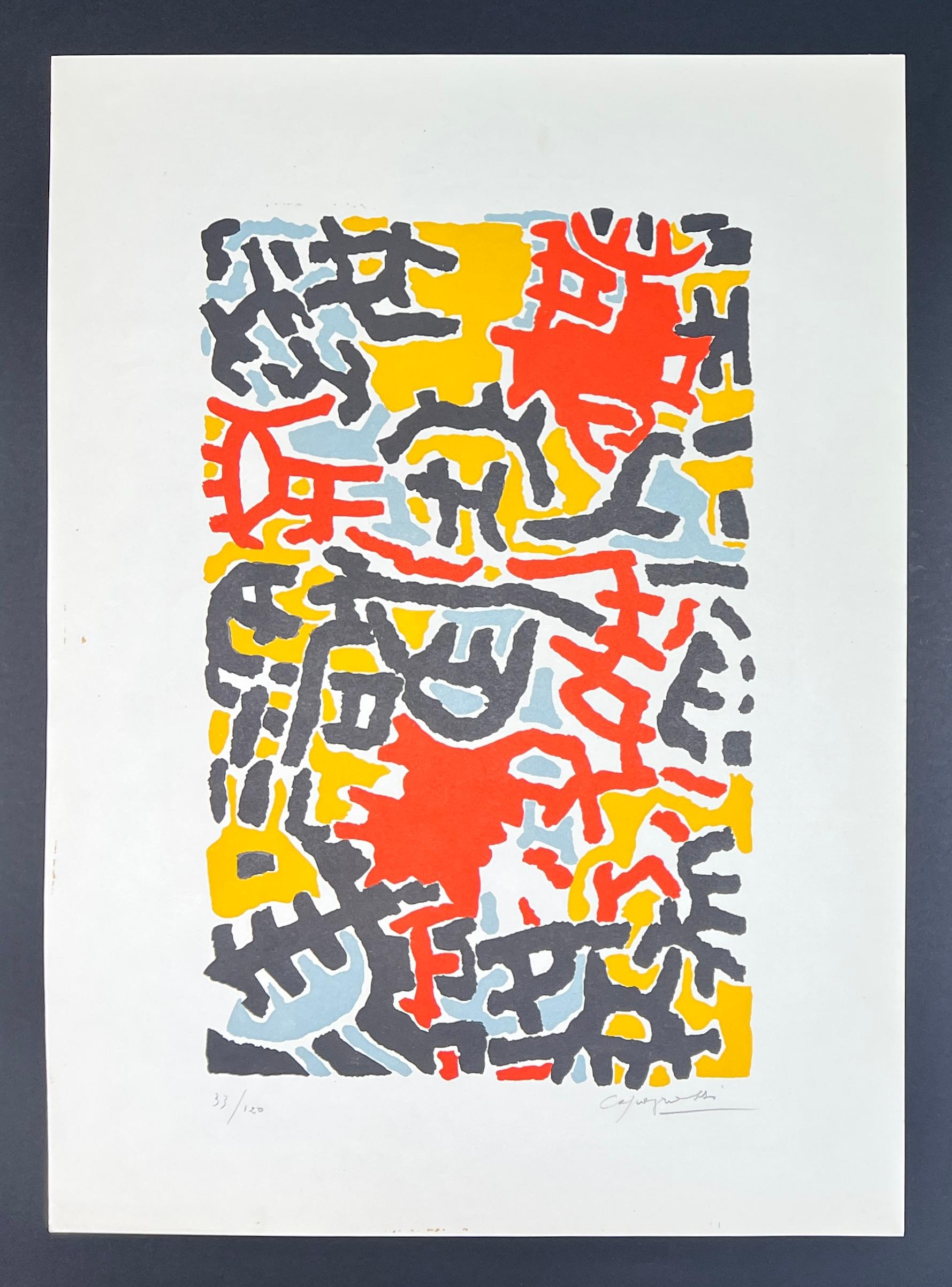 Giuseppe Capogrossi (1900-1972) - Coloured lithograph on paper - 1952 For Sale 4
