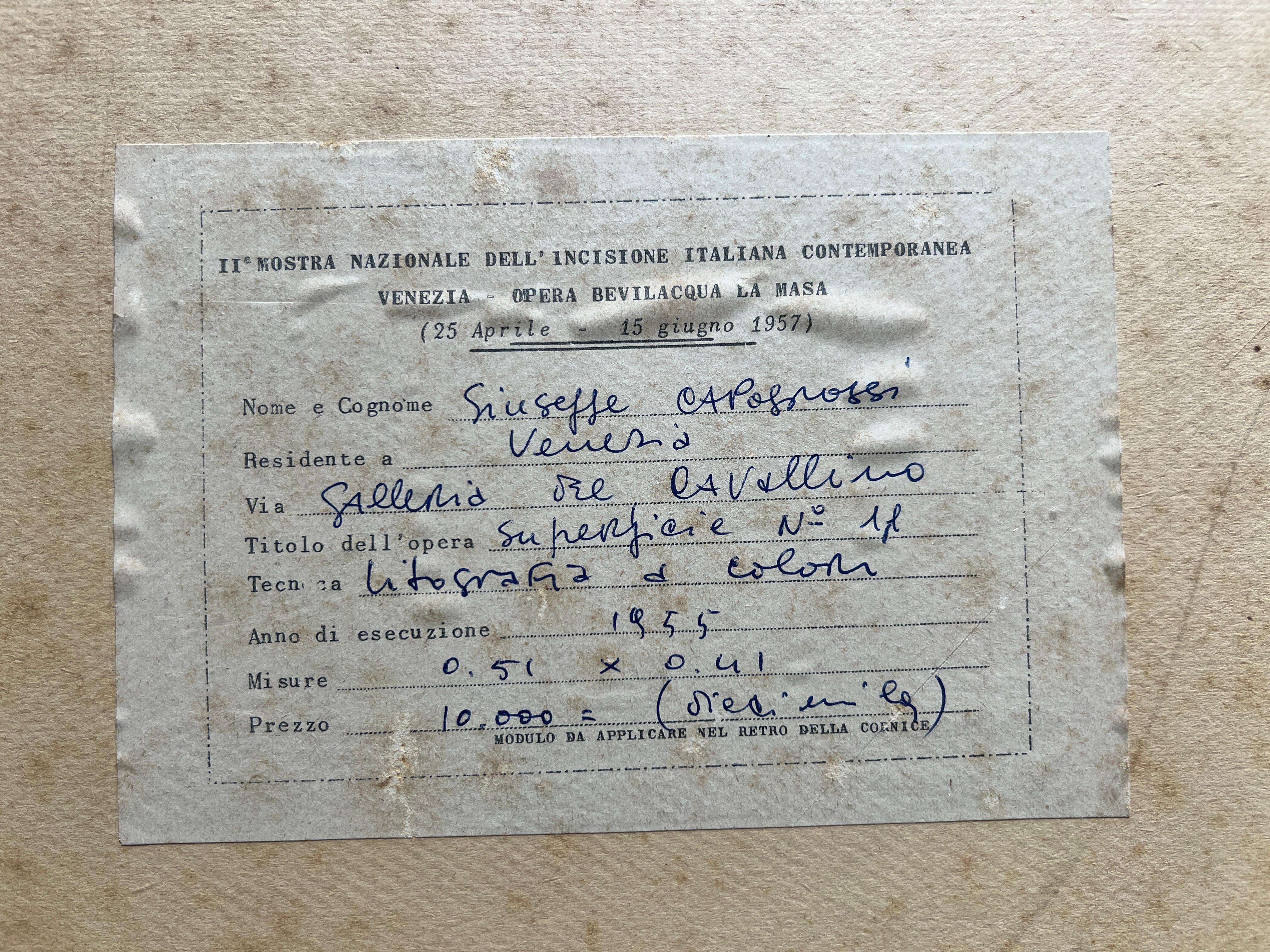 Giuseppe Capogrossi (1900-1972) - Litografía coloreada sobre papel - 1953 en venta 2