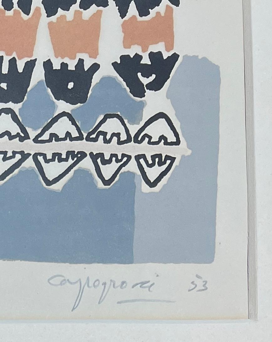 Giuseppe Capogrossi (1900-1972) - Litografía coloreada sobre papel - 1953 en venta 4