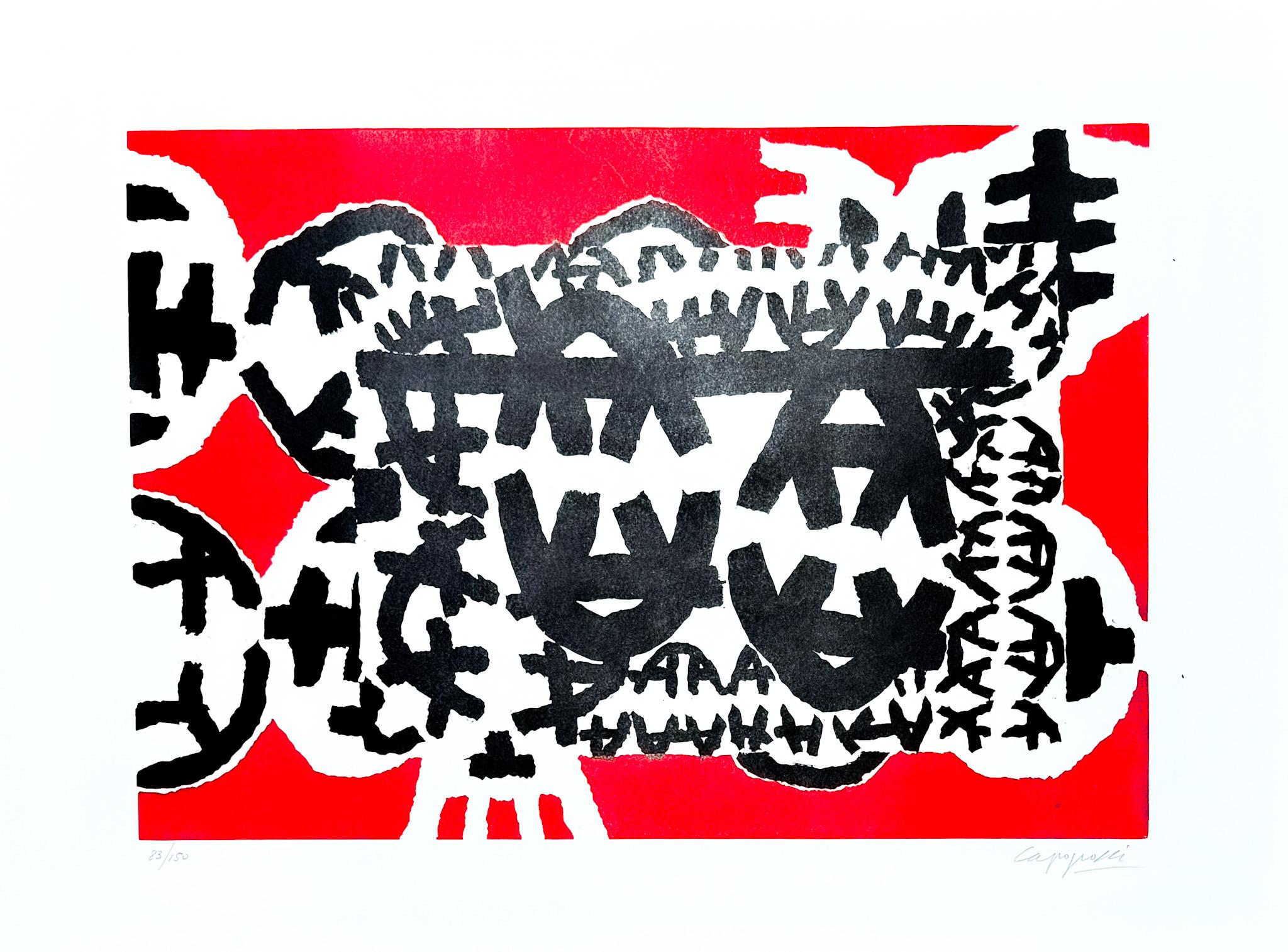 Giuseppe Capogrossi (1900–1972) - Linocut on paper - 1958 For Sale 1