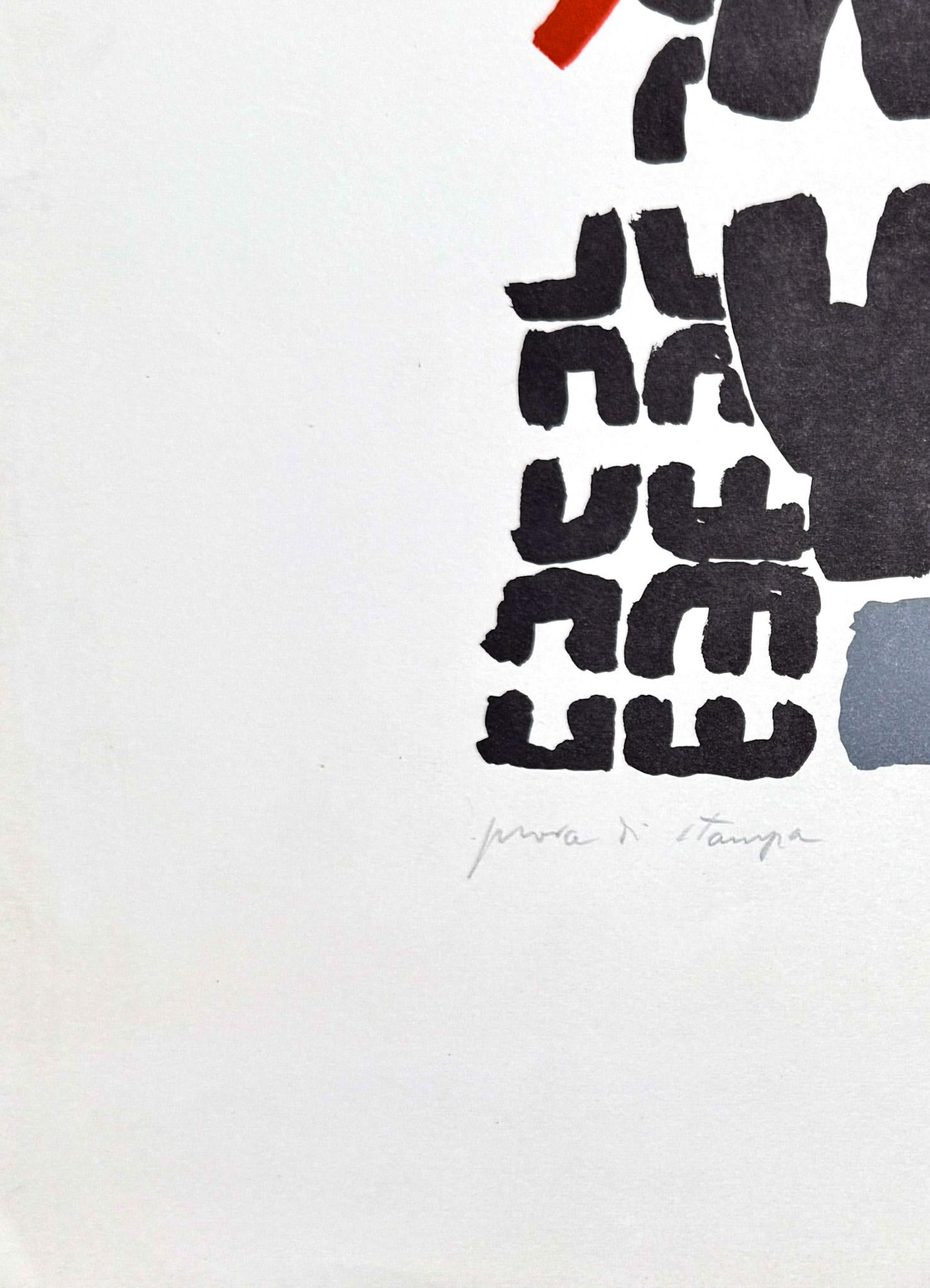 Giuseppe Capogrossi (1900–1972) - Linocut on paper - 1958 For Sale 5