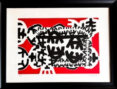 Giuseppe Capogrossi (1900-1972) - Linogravure sur papier - 1958