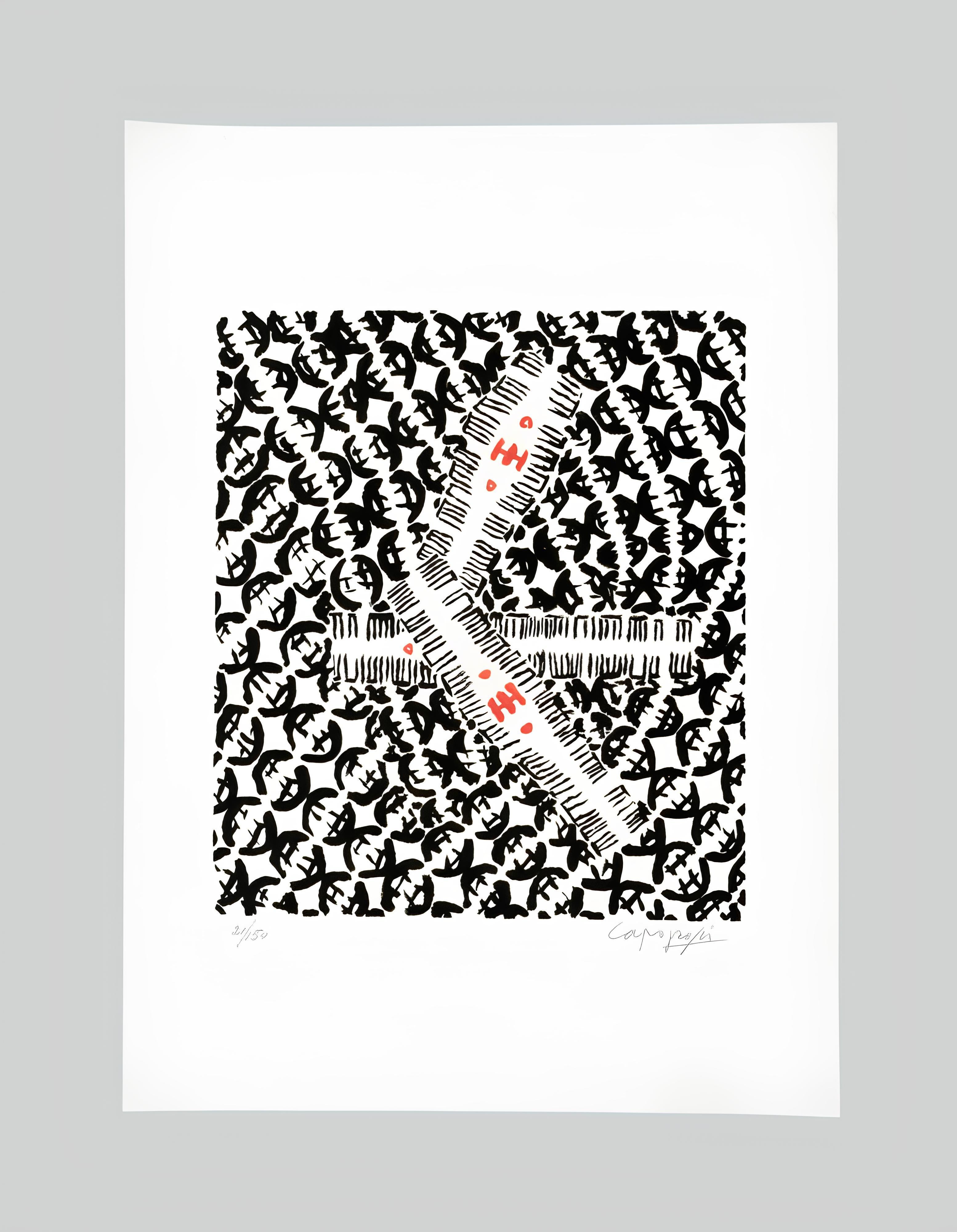 Lithograph on paper
Limited edition in 150 exemplars
Current exemplar numbered as: 21/150
Paper size: 67 x 47.5 cm
Hand-signed by artist in pencil in the lower right margin.
Very good conditions

A regular certificate of Authenticity and legitimate