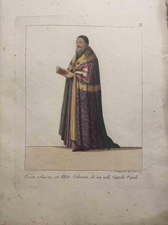 Antique Armenian Bishop - Etching by Giuseppe Capparoni - 1828