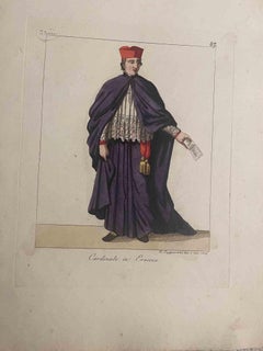 Antique Cardinale in Croccia - Etching by Giuseppe Capparoni - 1829