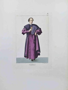 Antique "Caudatario" - Etching by Giuseppe Capparoni - 1827