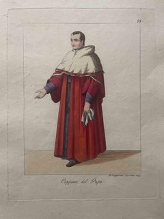 Antique "Coppiere del Papa" - Etching by Giuseppe Capparoni - 1829