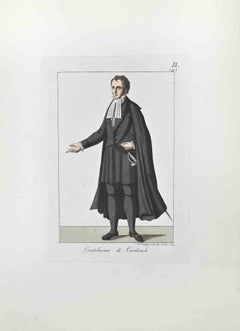 Antique Gentleman of the Cardinal - Etching by Giuseppe Capparoni - 1827