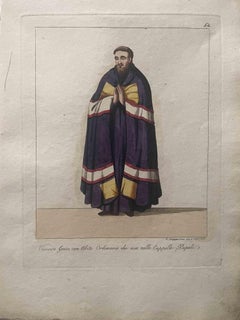 Antique Greek Bishop - Etching by Giuseppe Capparoni - 1828