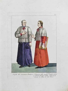 Antique Prefect of the Pontifical Ceremonial - Etching by Giuseppe Capparoni - 1828