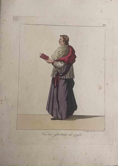 Antique The Bishop - Etching by Giuseppe Capparoni - 1828