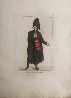 Antique The Cardinal Dean - Etching by Giuseppe Capparoni - 1827