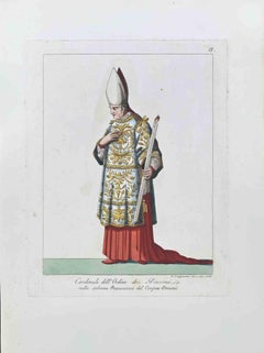 Antique The Cardinal of the Order of Deacons - Etching by Giuseppe Capparoni - 1828
