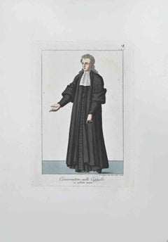 Antique The Conservator in the Chapels - Etching by Giuseppe Capparoni - 1827