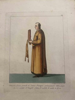 Antique The Greek Deacon - Etching by Giuseppe Capparoni - 1828