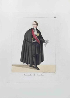 Antique The Marshal of the Conclave - Etching by Giuseppe Capparoni - 1829