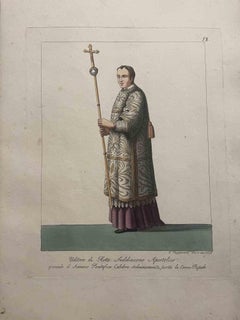 Antique "Uditore di Rota. Suddiacono Apostolico" - Etching by Giuseppe Capparoni - 1828