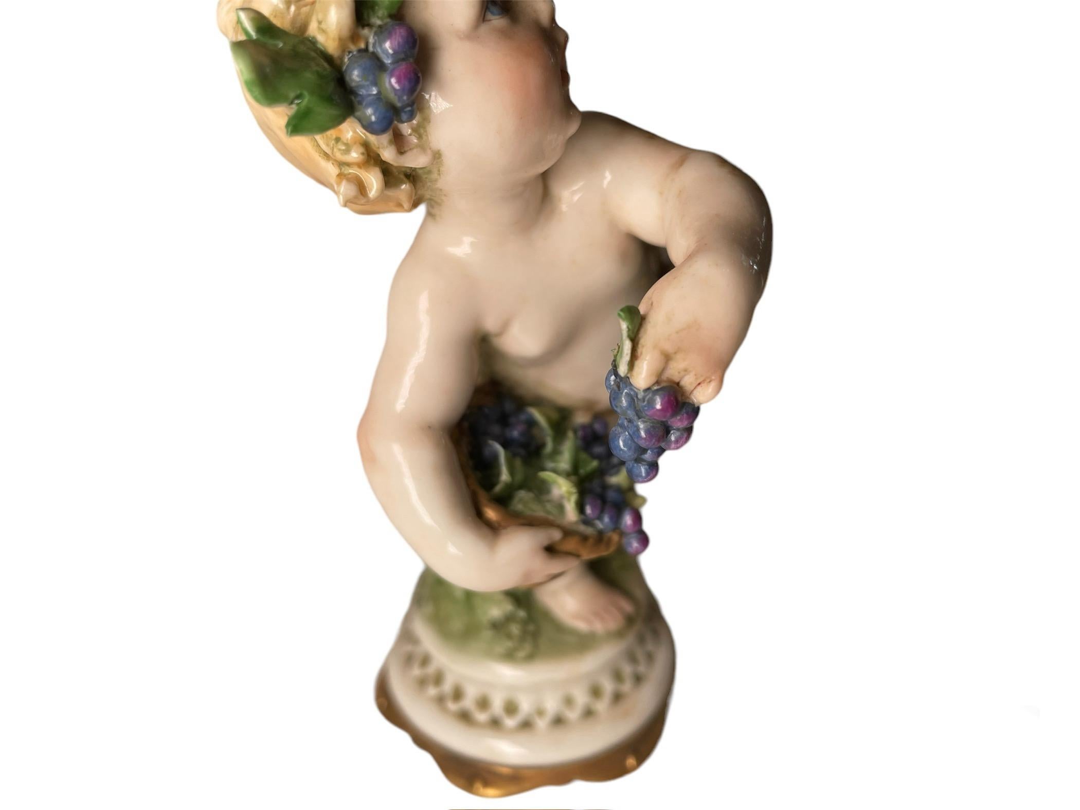 Giuseppe Cappe Porcelain Set Of Four Season’s Cherubs Figurines 5