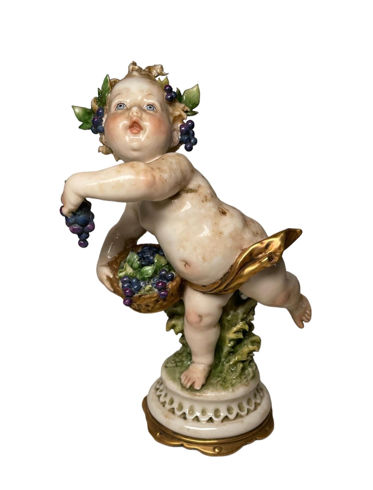 Giuseppe Cappe Porcelain Set Of Four Season’s Cherubs Figurines 6