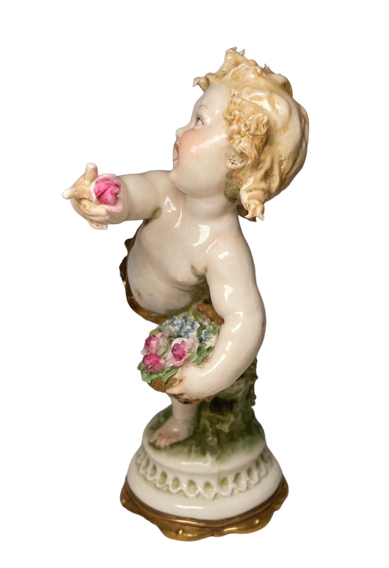 Giuseppe Cappe Porcelain Set Of Four Season’s Cherubs Figurines 10
