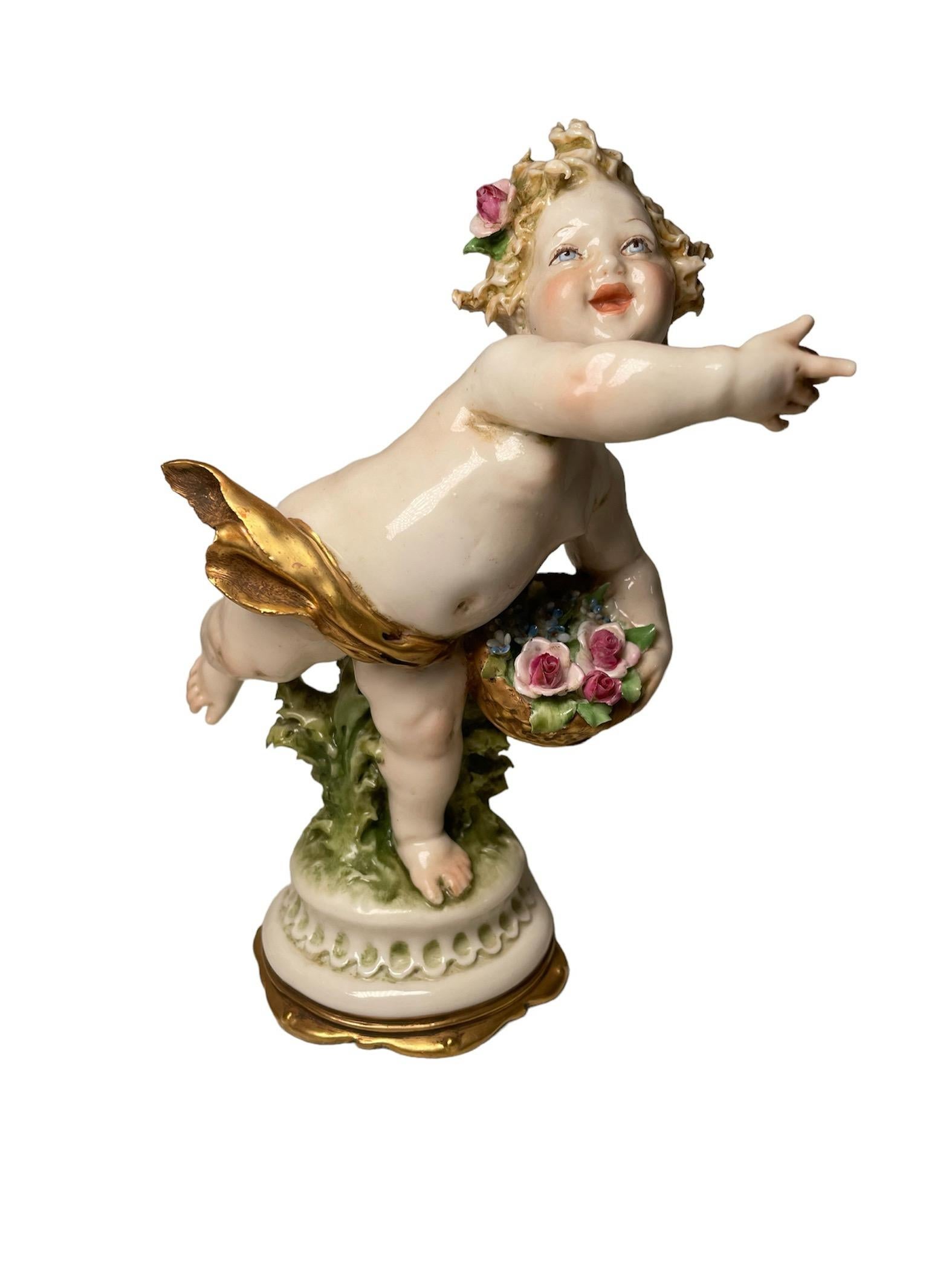 Giuseppe Cappe Porcelain Set Of Four Season’s Cherubs Figurines 11