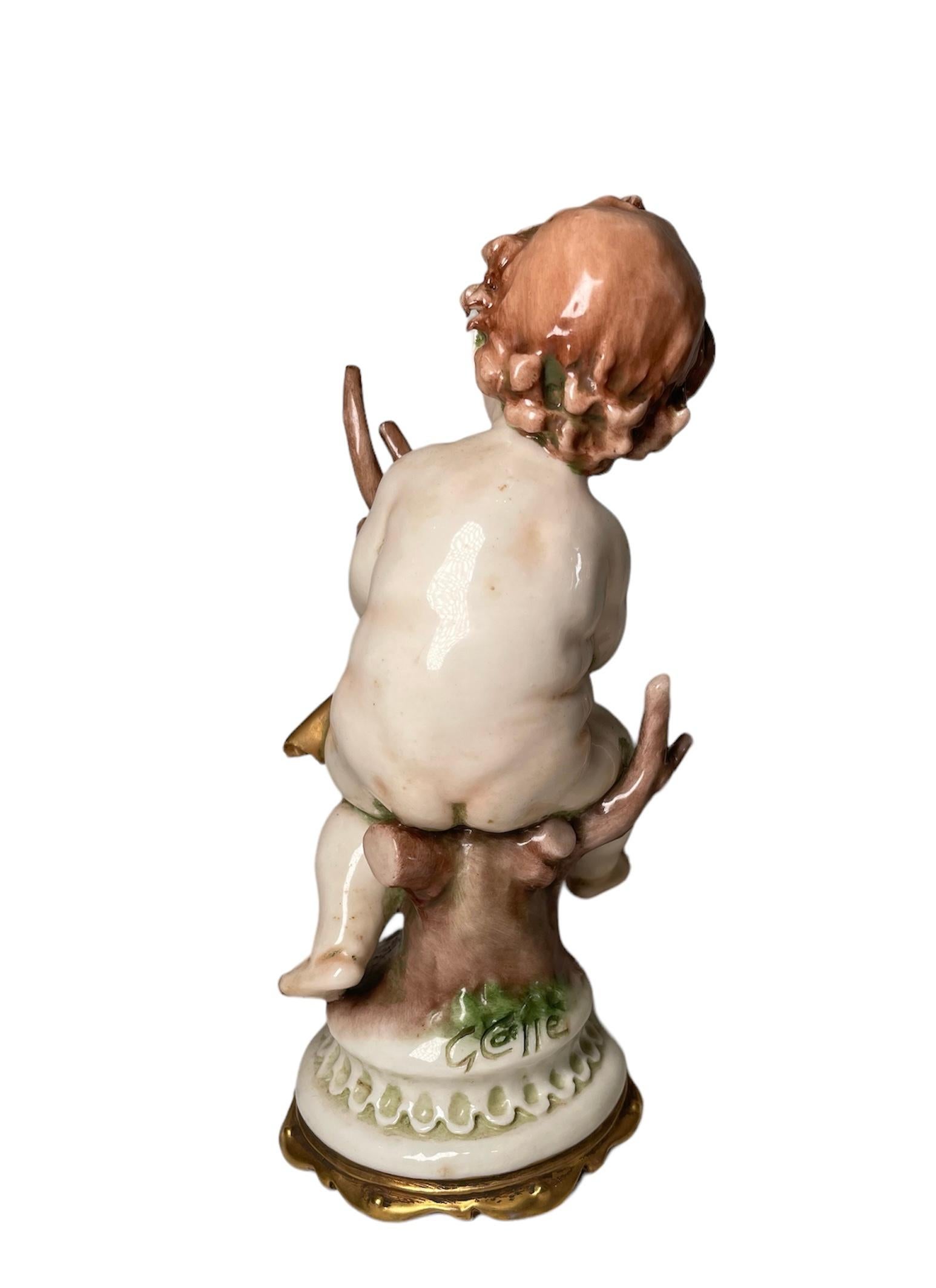 Renaissance Revival Giuseppe Cappe Porcelain Set Of Four Season’s Cherubs Figurines
