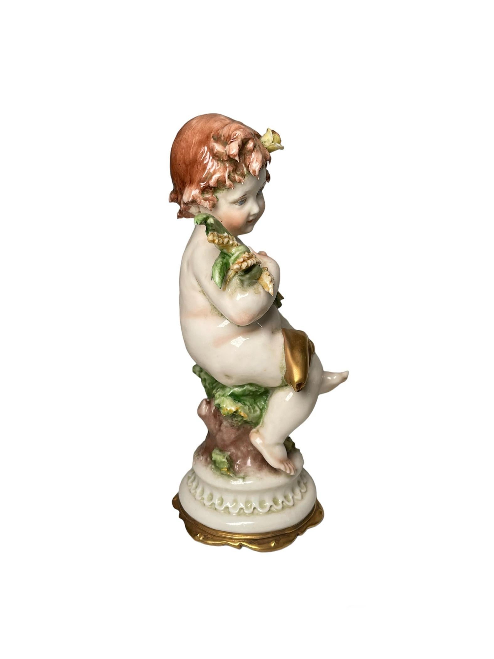 Italian Giuseppe Cappe Porcelain Set Of Four Season’s Cherubs Figurines