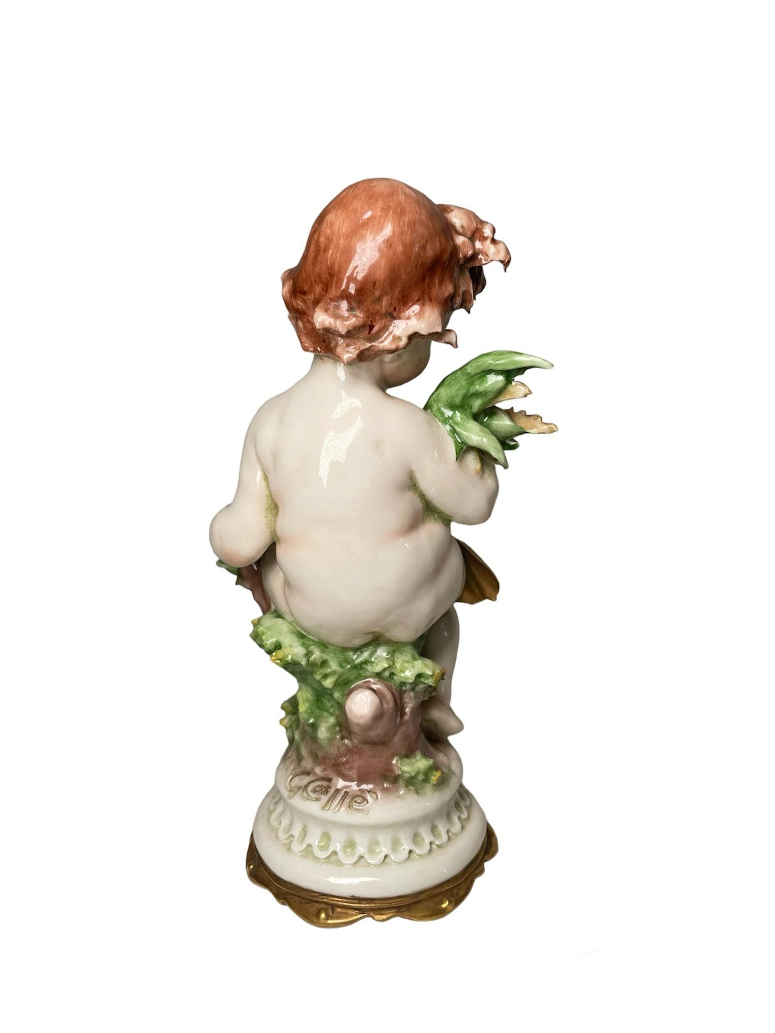 20th Century Giuseppe Cappe Porcelain Set Of Four Season’s Cherubs Figurines