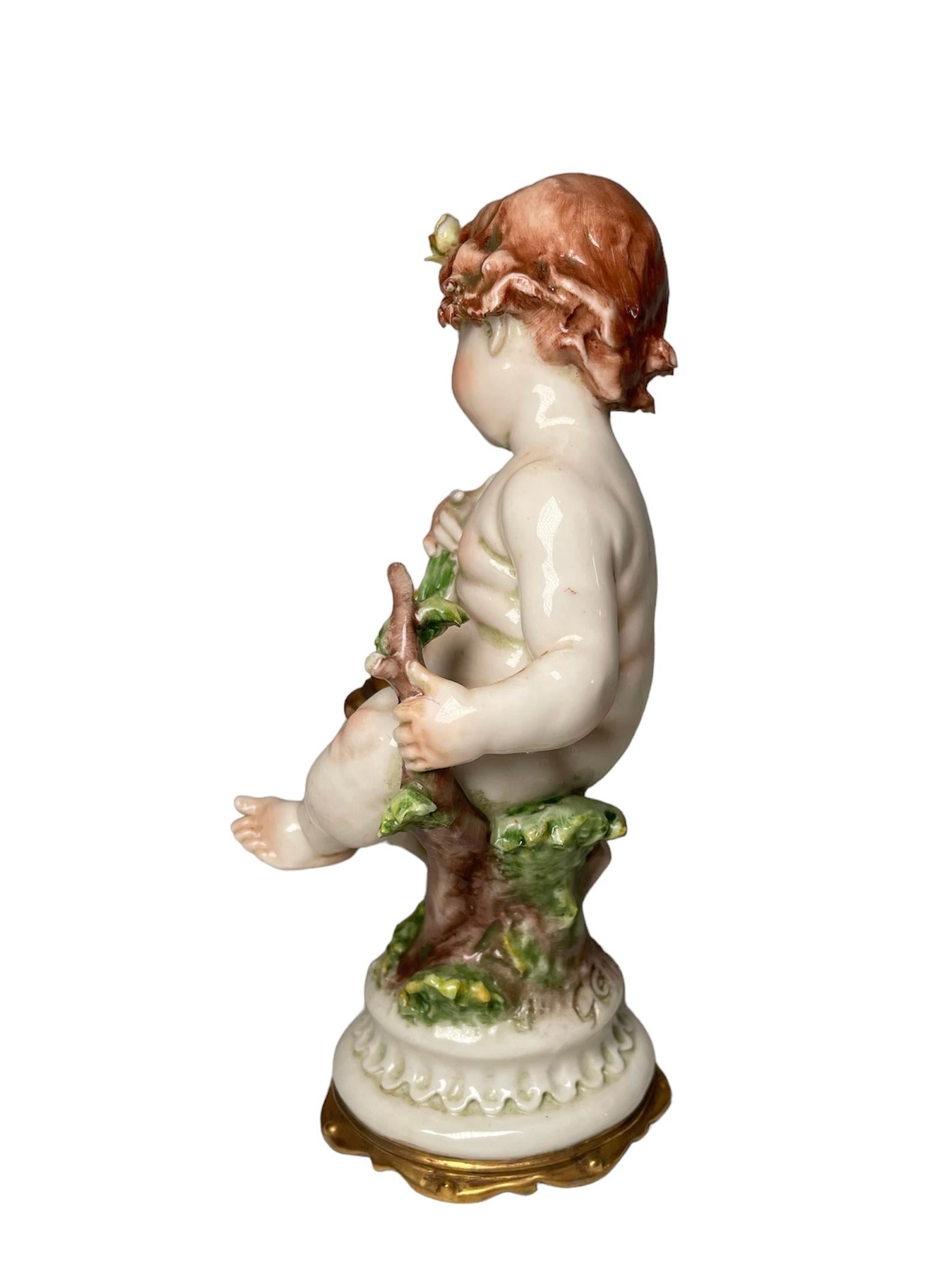 Giuseppe Cappe Porcelain Set Of Four Season’s Cherubs Figurines 1