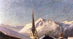 The flowers of the snow, 1907. Italian school, Alpine landscape, oil painting