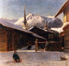 The flowers of the snow, 1907. Italian school, Alpine landscape, oil painting