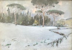 Giuseppe Casciaro (1861 - 1941) Villa Floridiana sotto la neve, Napoli 1922